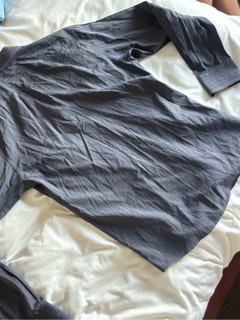 Gucci Men's Charcoal Pinstripe Dress Shirt